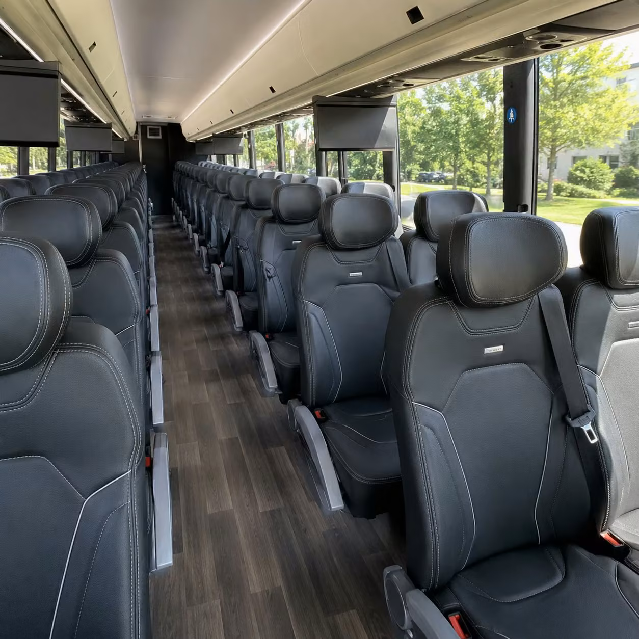 56 passenger charter bus inside